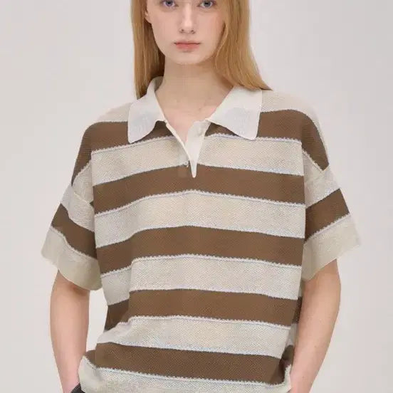 [BUNJANG] SJSJ Striped Collar Knit / 한섬 SJSJ 26년 스트라이프 카라 니트