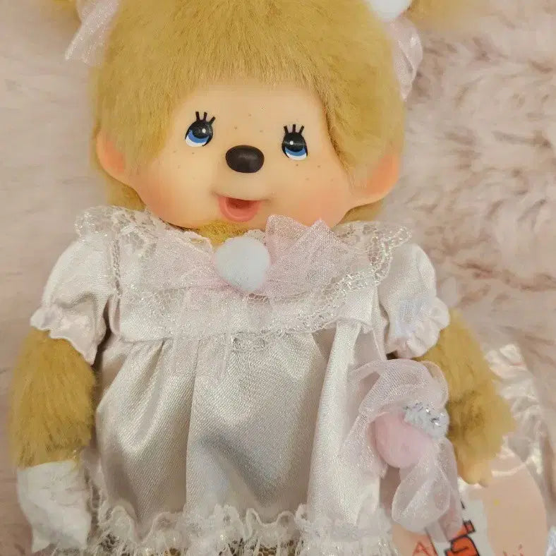 [BUNJANG] Vintage Angel Monchhichi Pink Dress Girl Doll / 고전 천사몬치치 분홍드레스 여아 인형 정품(오늘하루만특별할인)