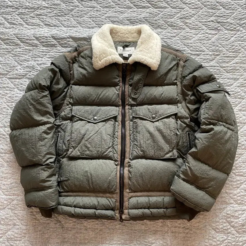 [BUNJANG] Eastlog G8 Flight Down Padding Jacket Olive L / 이스트로그 g8 플라이트 다운 패딩 자켓 점퍼 올리브 L