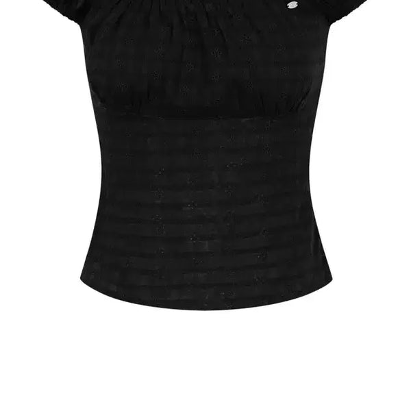 [BUNJANG] Pale Jade Square Neck Puff Bl Flower Jacquard Black / 페일제이드 Square Neck Puff BL flower jacquard (블랙 1)