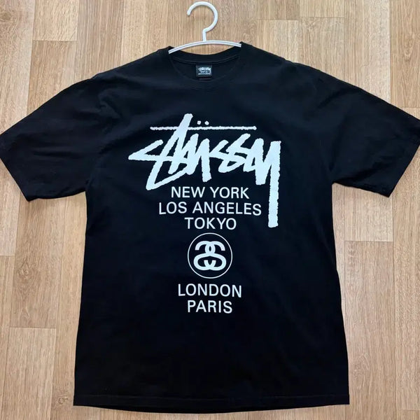 [BUNJANG] Stussy World Tour T-Shirt Black L / 스투시 월드투어 티셔츠 블랙 반팔 L