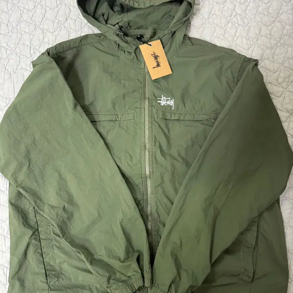 [BUNJANG] Stussy Windbreaker Jacket Khaki / 스투시 바람막이 카키 새상품