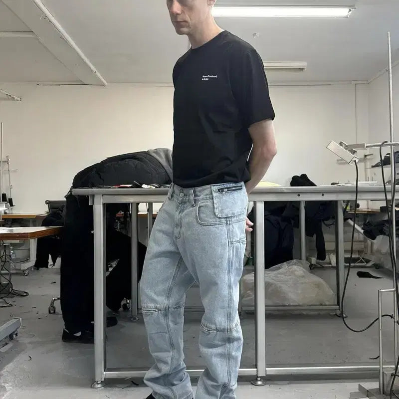 [BUNJANG] Plastic Product Bag Pants Sky Blue M / 플라스틱 프로덕트 백 팬츠 스카이블루 M 새상품