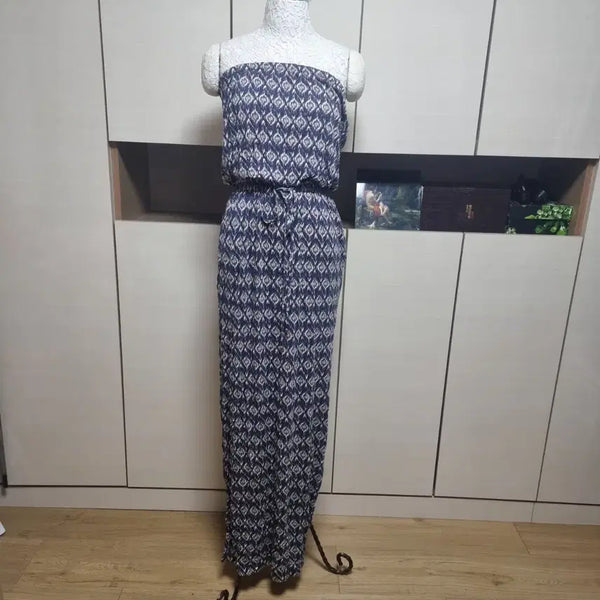 [BUNJANG] Navy Pattern Beachwear Jumpsuit / (새상품)비치웨어 점프수트 네이비 패턴