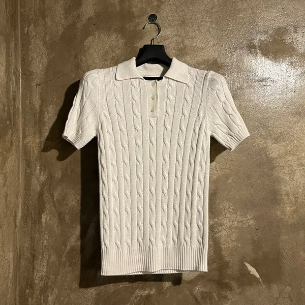 [BUNJANG] Hazzys Knit Short Sleeve Polo Shirt / 헤지스 니트 반팔카라티
