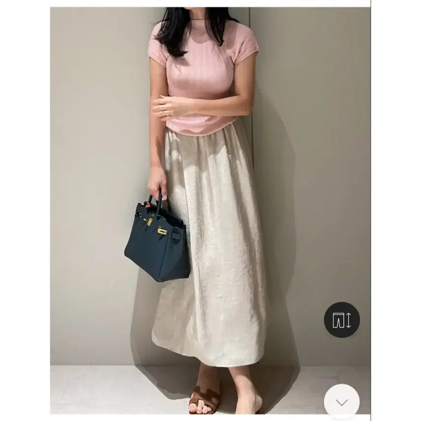 [BUNJANG] Story Nine In-yeon Slit Skirt - Light Beige, One Size / 스토리나인 인견 트임 스커트 - 연베이지,프리