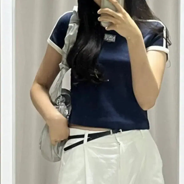 [BUNJANG] Marithe Francois Girbaud Cropped Ringer T-Shirt Size S / 마리떼 크롭 링거티 s