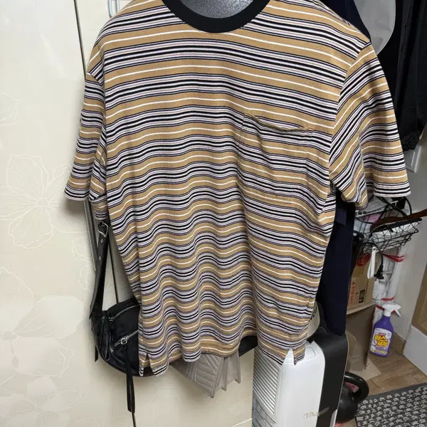 [BUNJANG] Solid Homme 25SS Stripe T-Shirt / 솔리드옴므 25ss 스트라이프 티셔츠
