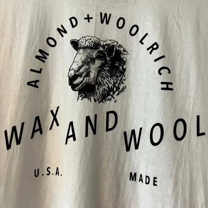 [BUNJANG] Almond x Woolrich Collaboration Sheep Logo T-Shirt XL / 미국 서핑 브랜드 알몬드 x 울리치 협업 양 로고 티셔츠 XL 서프