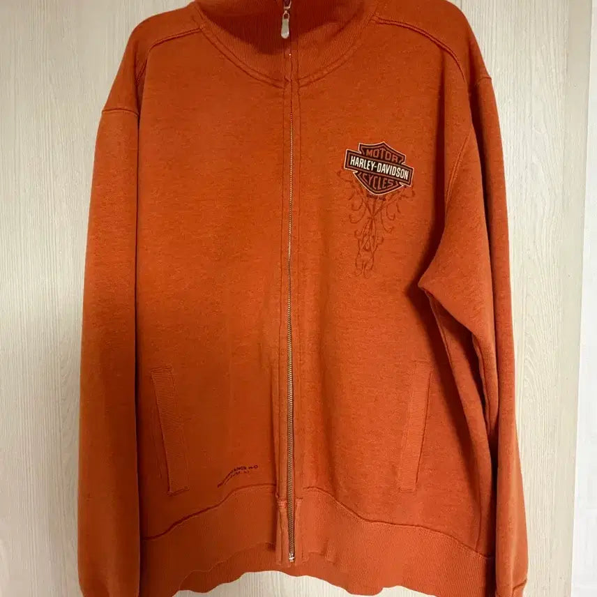 [BUNJANG] Harley-Davidson Zip-Up Hoodie Orange XL / 할리데이비슨 집업 후드 오렌지