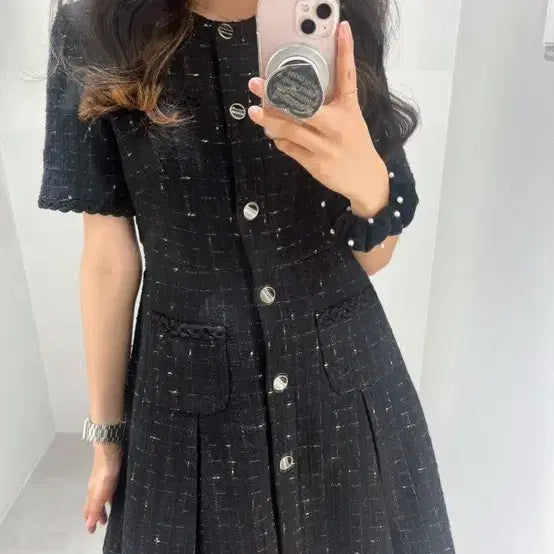 [BUNJANG] Sandro Tweed Midi Dress / 산드로 트위드 원피스 65만원 ->15만원