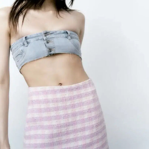 [BUNJANG] Zara Checked Pattern Mini Skirt XS / zara 자라 비시 체크 패턴 미니 스커트 새상품