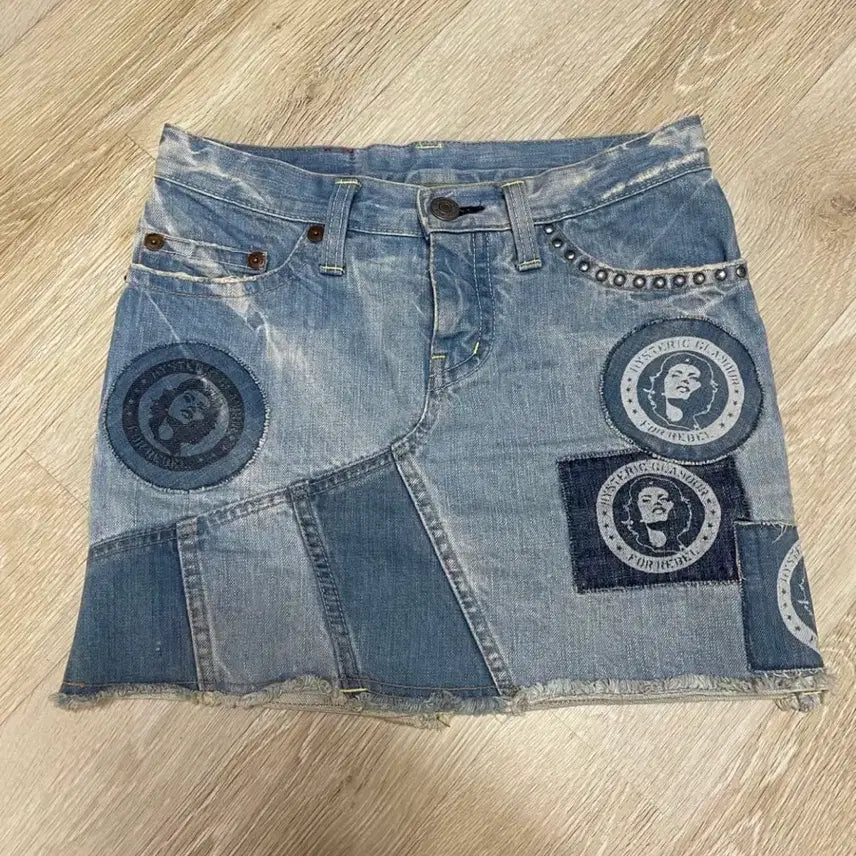 [BUNJANG] Hysteric Glamour Patchwork Skirt Size 28 / 히스테릭글래머 패치워크 스커트 28