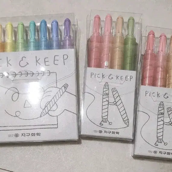 [BUNJANG] Jihwachemik Mini Colored Pencils (Cherry Blossom Color Included) - Set of 4 / 지구화학 미니색연필 벚꽃색포함4색