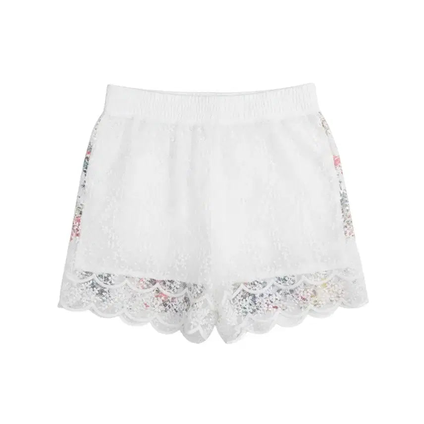 [BUNJANG] Women's Short Lace Banding Shorts WH / 여성F/ 샤 레이스 밴딩 숏 팬츠WH