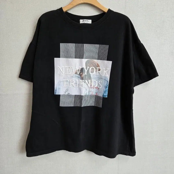 [BUNJANG] PASTA Women's Oversized Short Sleeve T-Shirt Black F JJ2916 / PASTA 여성 오버핏 반팔 티셔츠 블랙 F  JJ2916