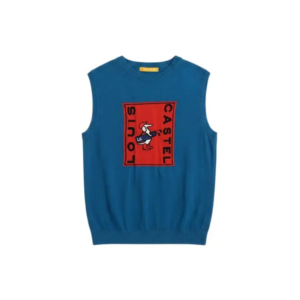[BUNJANG] Louis Castel Logo Knit Vest Women's / 여성95/ 루이까스텔 로고 골프 니트조끼