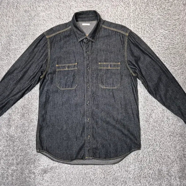 [BUNJANG] GU Men's Denim Work Shirt L / [미사용]GU 남성 데님 워크 셔츠 L