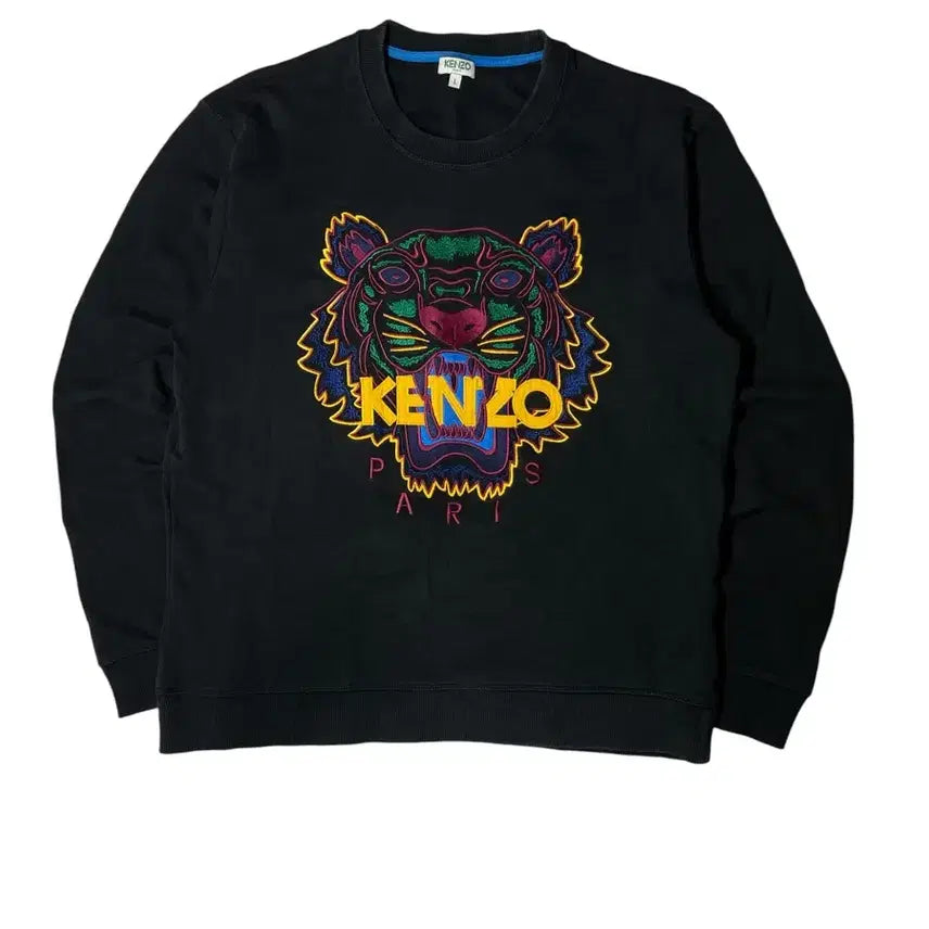 [BUNJANG] Kenzo Tiger Embroidery Sweatshirt Black / 겐조 타이거 자수 맨투맨 블랙
