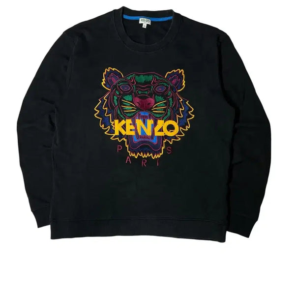 [BUNJANG] Kenzo Tiger Embroidery Sweatshirt Black / 겐조 타이거 자수 맨투맨 블랙