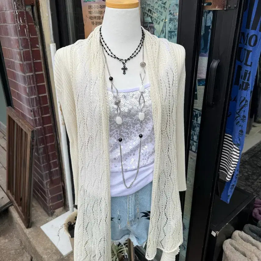 [BUNJANG] Gyaru Style See-Through Summer Cardigan / 갸루st 시스루 여름 가디건