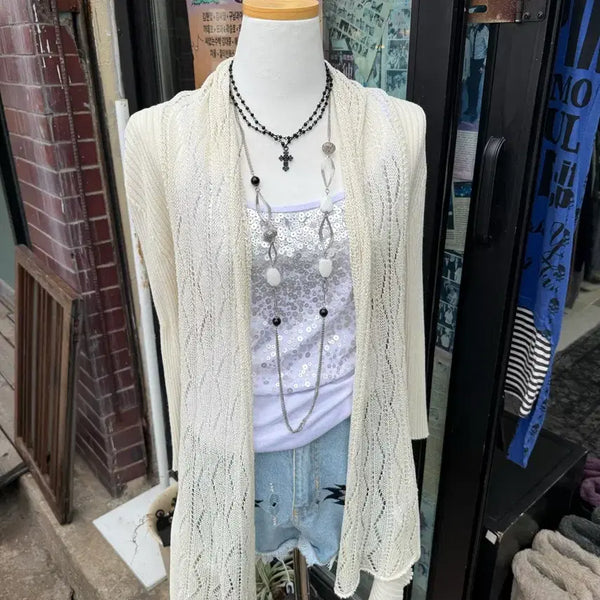 [BUNJANG] Gyaru Style See-Through Summer Cardigan / 갸루st 시스루 여름 가디건