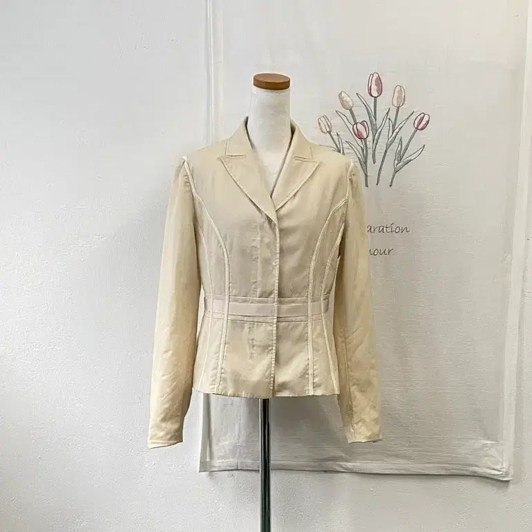 [BUNJANG] Mine Simple Beige Women's Jacket / 오염특가-마인 심플 베이지색 여성 자켓