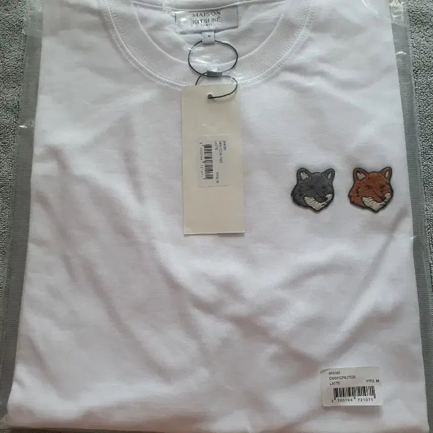[BUNJANG] Maison Kitsuné Fox Embroidery T-Shirt White L / 메종키츠네 반팔티 화이트 L