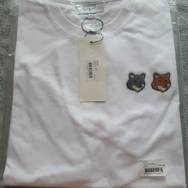 [BUNJANG] Maison Kitsuné Fox Embroidery T-Shirt White L / 메종키츠네 반팔티 화이트 L