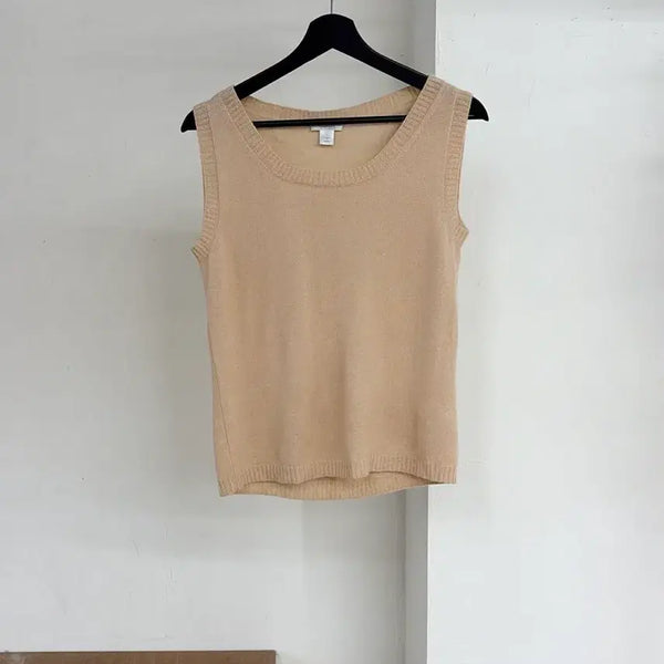 [BUNJANG] Max Mara Beige Round Neck Knit Vest L / 막스마라 베이지 라운드넥 니트 베스트