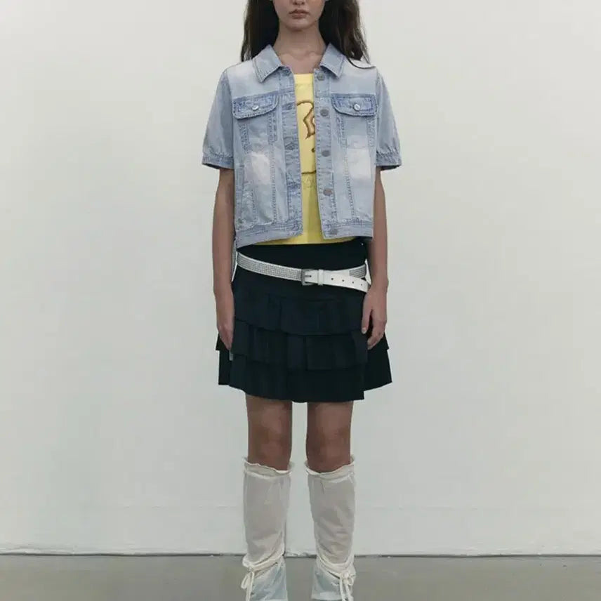 [BUNJANG] Kirsh String Short Denim Jacket / 키르시 스트링 숏 데님자켓 새상품