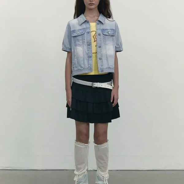 [BUNJANG] Kirsh String Short Denim Jacket / 키르시 스트링 숏 데님자켓 새상품