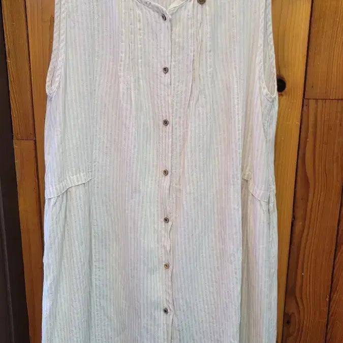 [BUNJANG] Women's Linen Sleeveless Long Dress / 여성 린넨 롱 민소매 원피스