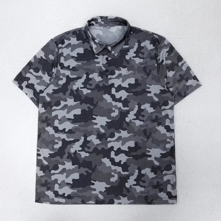 [BUNJANG] ELLE Camouflage Functional Collar T-Shirt Men's 110 / [110] 엘르 카모플라쥬 기능성 카라티