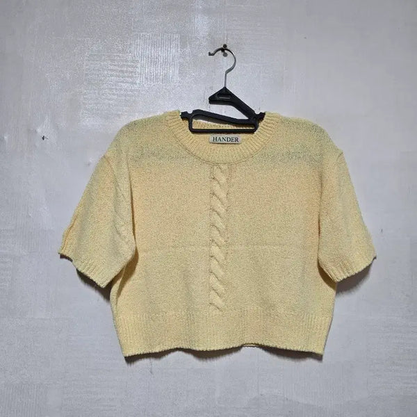 [BUNJANG] HANDER Cropped Knit Yellow / HANDER 크롭 니트 옐로우