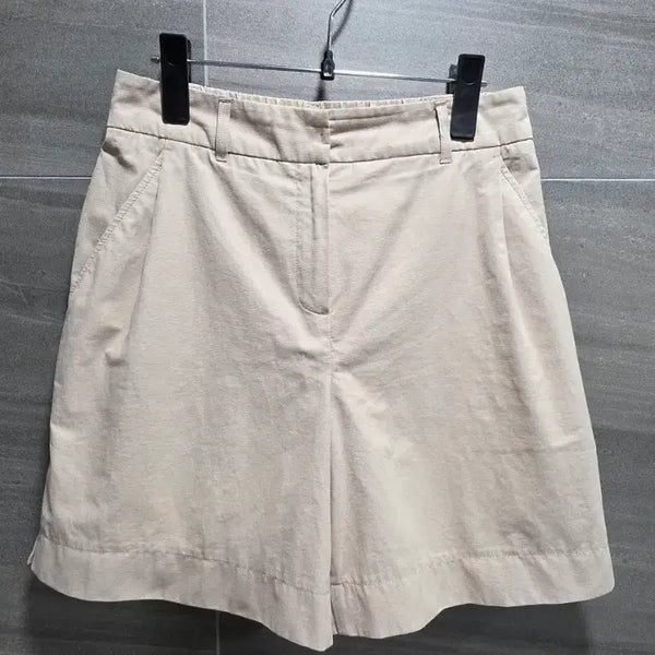 [BUNJANG] ANIBEF Back Banding Pintuck Shorts Beige / 아니베에프 ,  백밴딩 핀턱 반바지