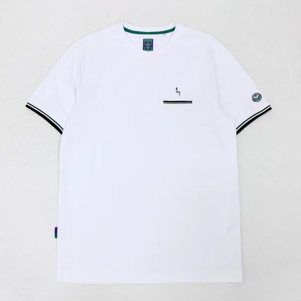 [BUNJANG] Hazzys White Cotton Round Neck T-Shirt Men's 100 / [100] 헤지스 화이트 코튼 라운드넥