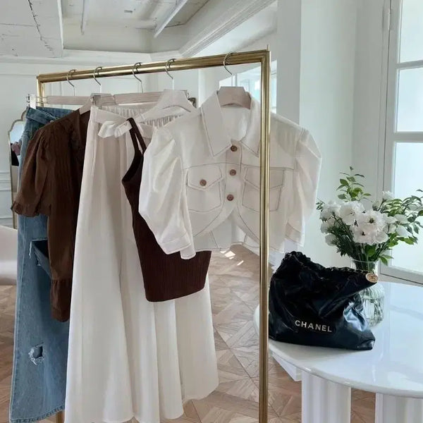 [BUNJANG] Partysu Puff Cropped Linen Jacket / 파티수 퍼프 크롭 린넨자켓