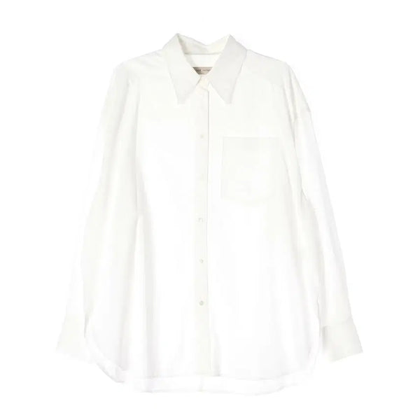 [BUNJANG] Facade Pattern Oversized Cotton Pocket Shirt White M / 파사드 패턴 오버핏 코튼 포켓 셔츠 화이트 M
