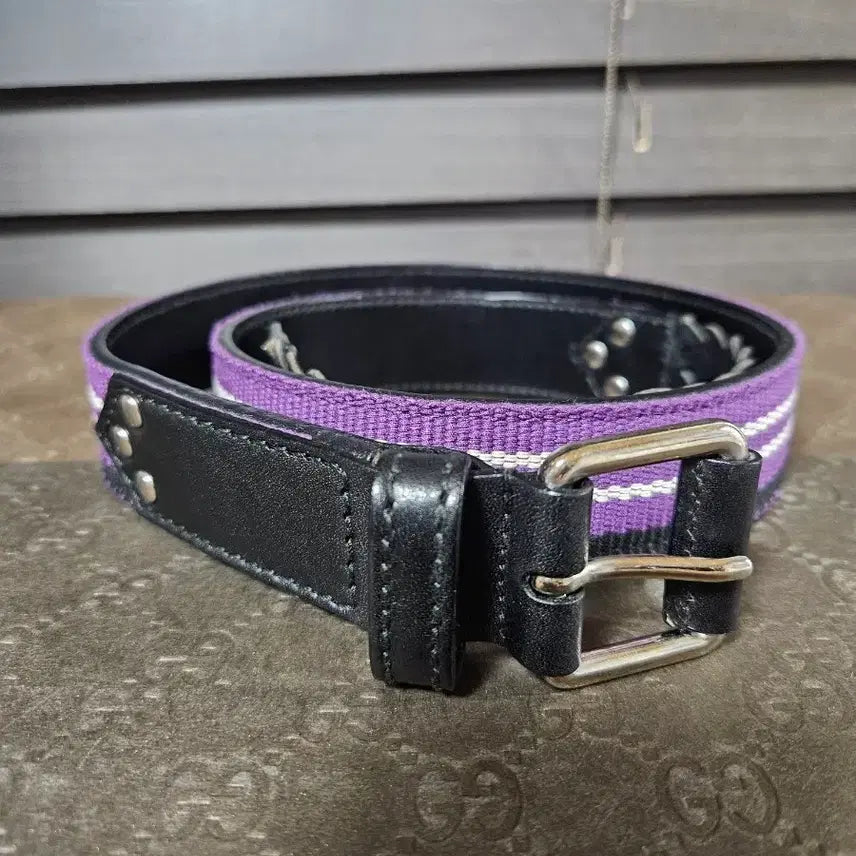 [BUNJANG] Balenciaga Women's Stripe Leather Belt / 발렌시아가 벨트
