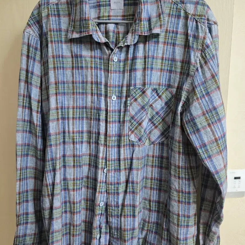 [BUNJANG] Serie Check Pattern Long Sleeve Shirt (Size 100) / 시리즈 체크 남방 셔츠 100  거의 새것