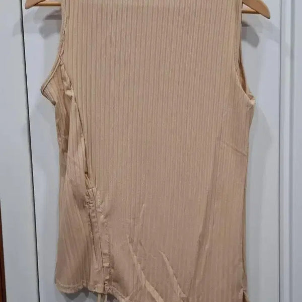 [BUNJANG] Beige Ribbed Sleeveless Top, Cardigan, and Pants 3-Piece Set (New) / 베이지 골지 민소매 나시&가디건&바지 3피스(새상품)