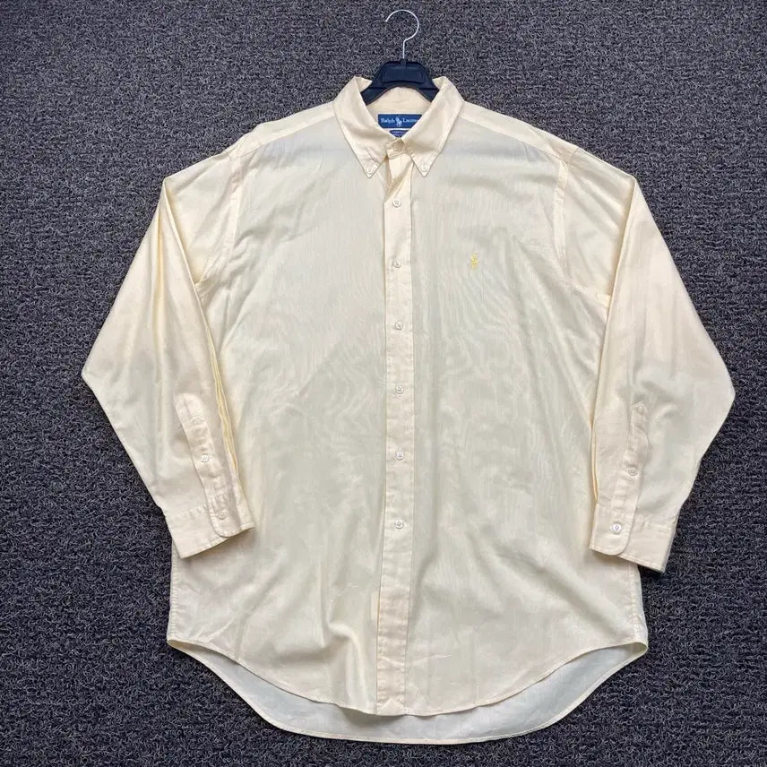 [BUNJANG] Polo Ralph Lauren Embroidered Logo Yellow Oxford Shirt / 폴로 랄프로렌 자수로고 옐로우 옥스포드 셔츠