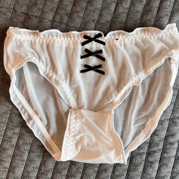 [BUNJANG] Naville Ribbon Ruffle Briefs White / (중고) 나빌레 리본러플 삼각팬티 화이트