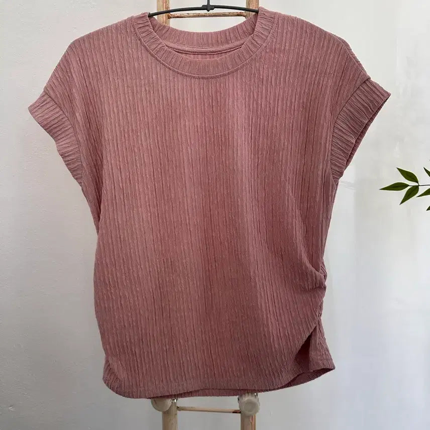[BUNJANG] Pink Pleated T-shirt and Skirt Set - Size M / 핑크 플리츠 티+스커트set M
