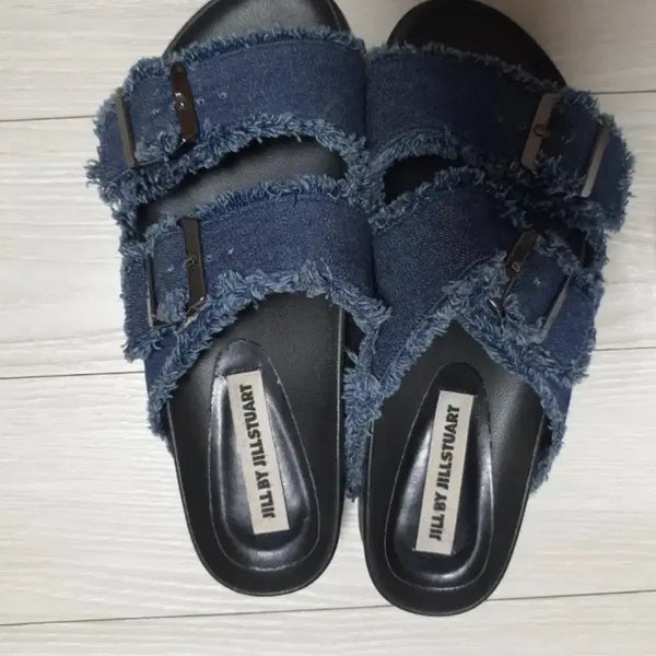 [BUNJANG] Jill by Jill Stuart Denim Mules Sandals Size 245 / 질 바이 질스튜어트 데님 뮬 데님 샌들 245