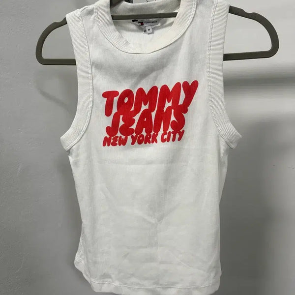 [BUNJANG] Tommy Hilfiger New York City Logo Tank Top White M / 타미힐피거 뉴욕시티 로고 나시 화이트 M