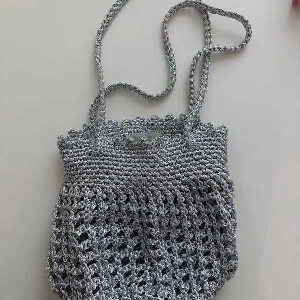 [BUNJANG] Ounce Glitter Bag Silver Net Bag / 온스 글리터백 실버 네트백