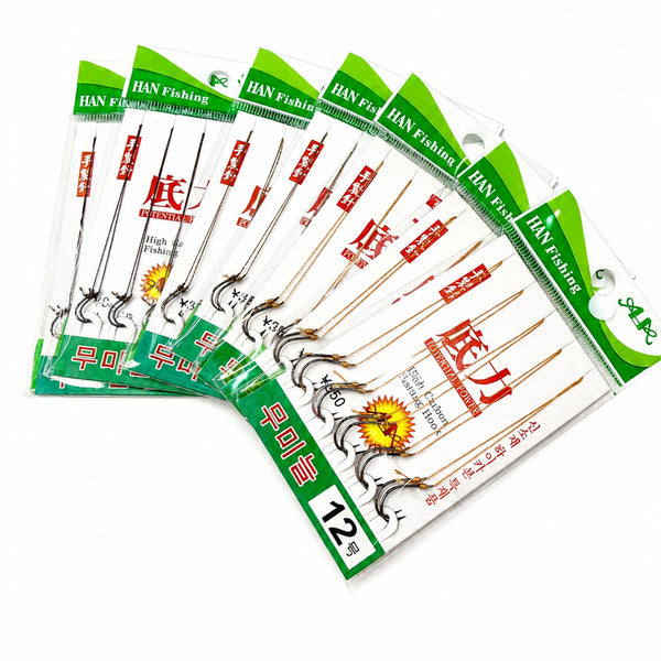 [BUNJANG] Fishing Hooks Set (Baited/Unbaited) - Sealed / 민물 낚시 무미늘 유미늘 묶음바늘 미개봉 새상