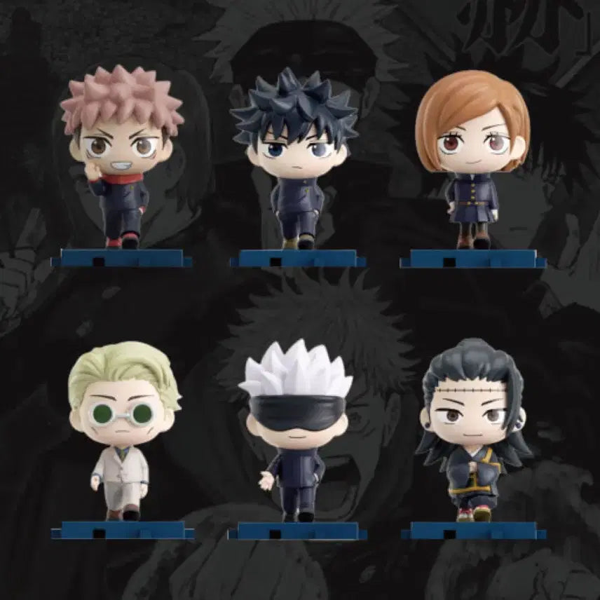 [BUNJANG] Jujutsu Kaisen Working Step Mini Figures Set (Ita-dori, Fushiguro, Kugisaki, Nanami, Gojo, Geto) / 6종 일괄) 주술회전 워킹스텝 eaki 미니 피규어 이타도리 메구미 노바라 나나미 고죠 게토 양도 판매